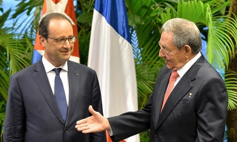Cuba announces France oil deal as Hollande urges end to US trade embargo